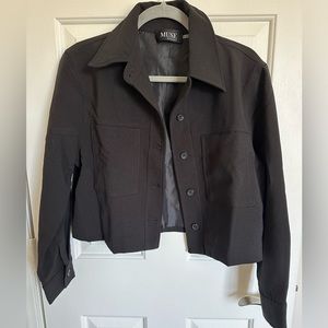 Muse by Magnolia Cropped Black Button Up Jacket- Size Medium